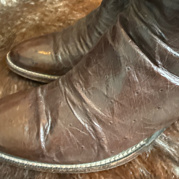 PAUL BROWN women’s ostrich leather green boots size W9? - Picture 7 of 7